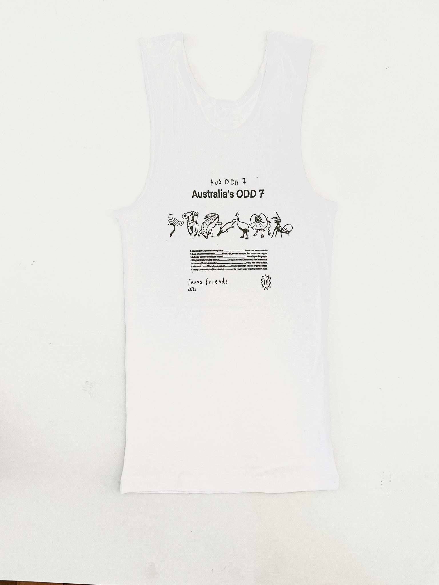 AUS ODD 7 white singlet